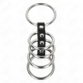 5 Penisringe 3,7 cm Bis 5 cm Metall Durch Leder Verbunden von Kink Ring Power