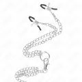 Dreifach Chrom Metall Penisring 3,8 cm Bis 5 cm mit 26 cm Metallkette und Nippelklemmen Modell 1 von Kink Ring Power