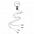 Dreifach Chrom Metall Penisring 3,8 cm Bis 5 cm mit 26 cm Metallkette und Nippelklemmen Modell 2 von Kink Ring Power