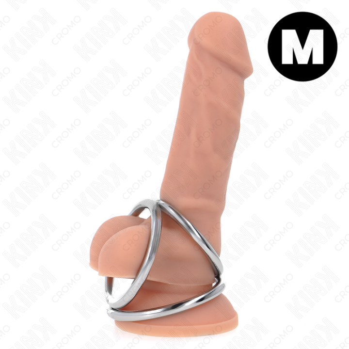 Dreifach Chrom Metall Penisring 3,8 cm Bis 5 cm Modell 2 von Kink Ring Power | Fesselliebe.de