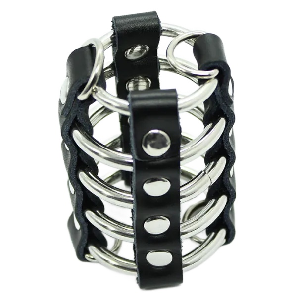 Peniskfig mit Metallringen und Lederriemen von Ohmama Fetish | Fesselliebe.de