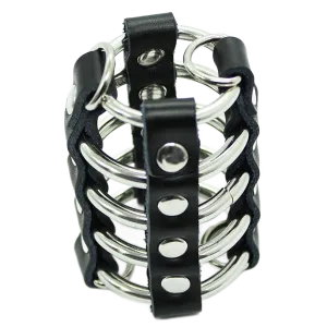 Peniskfig mit Metallringen und Lederriemen von Ohmama Fetish | Fesselliebe.de