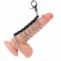7 Penisringe aus Metall 3,8 cm Bis 5 cm Verbunden mit Leder und Metallkette 100 cm von Kink Ring Power