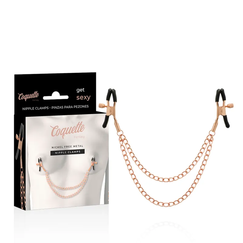 Fantasy-Nippelclips aus Metall mit Kette von Coquette Fantasy | Fesselliebe.de