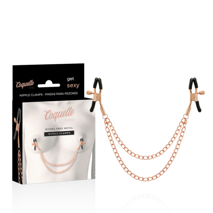 Fantasy-Nippelclips aus Metall mit Kette von Coquette Fantasy | Fesselliebe.de