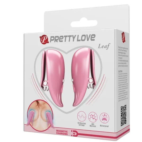 Leaf Vibrierende Nippelklemmen Rosa von Pretty Love Flirtation | Fesselliebe.de