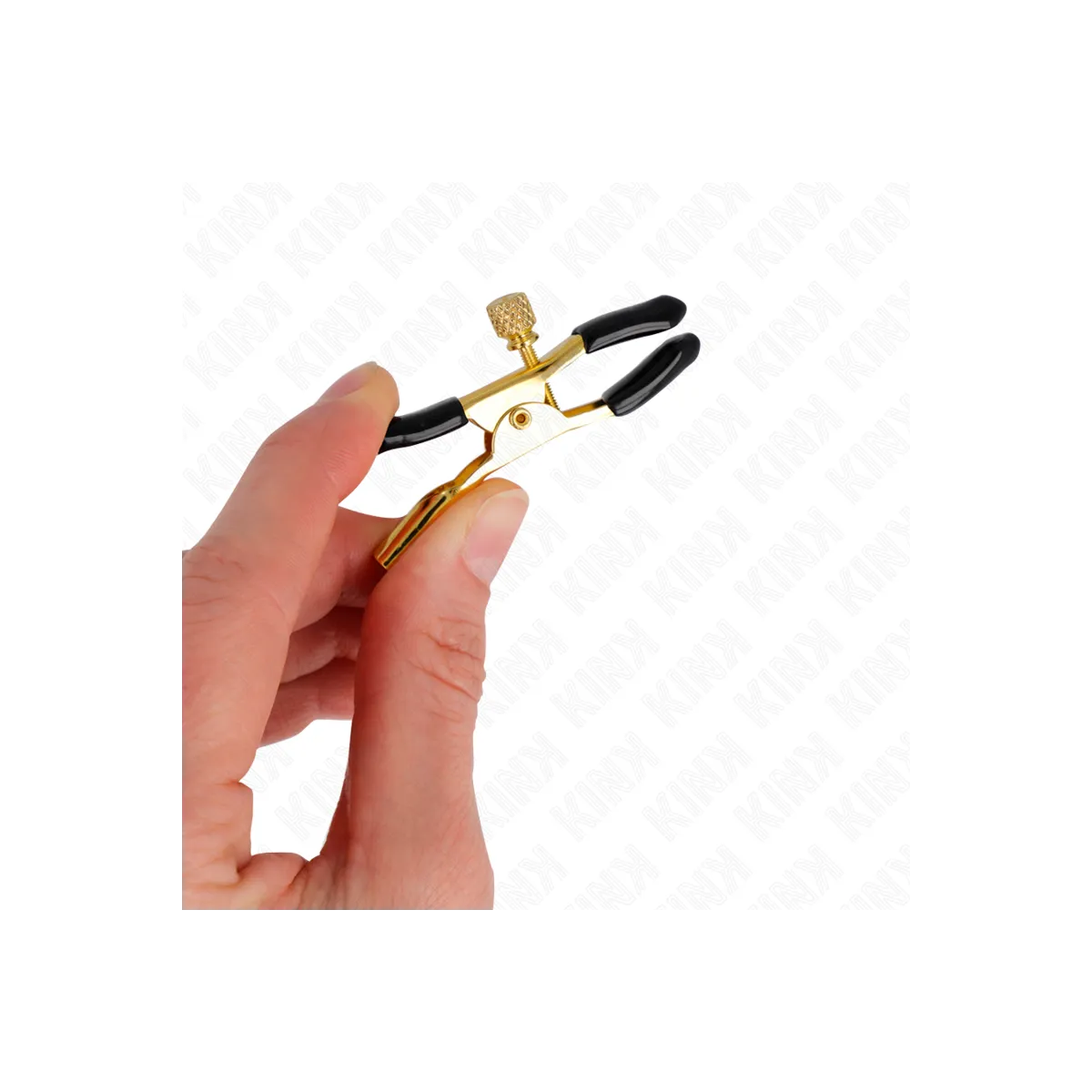 Goldene Nippelklemmen 6 cm von Kink Nipple Grip | Fesselliebe.de