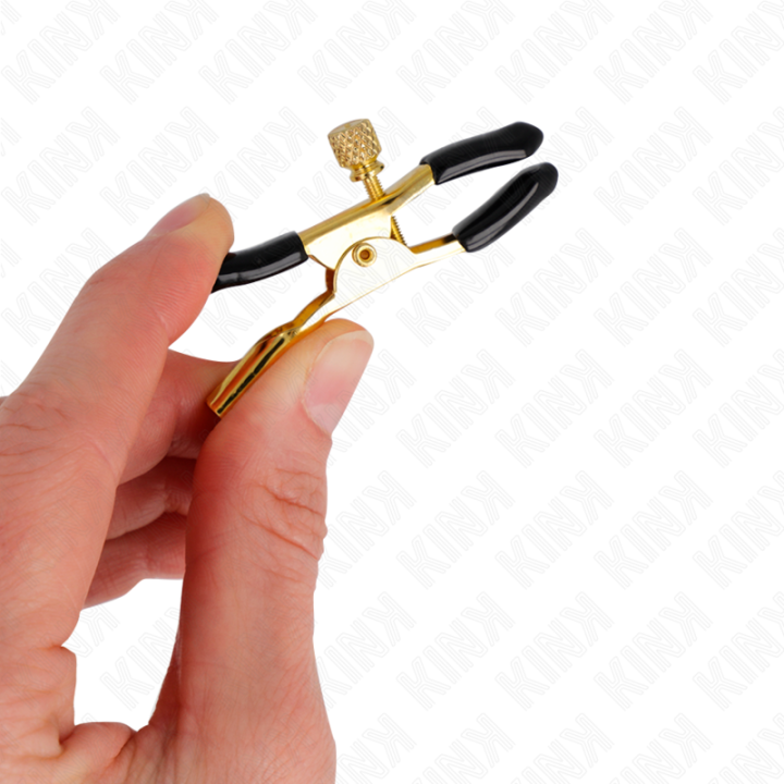Goldene Nippelklemmen 6 cm von Kink Nipple Grip | Fesselliebe.de