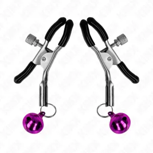 Lila Nippelklemme mit Einzelnen Glocken 6 cm von Kink Nipple Grip