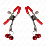 Rote Doppelglocke Nippelklemme Rot 6 cm von Kink Nipple Grip | Fesselliebe.de