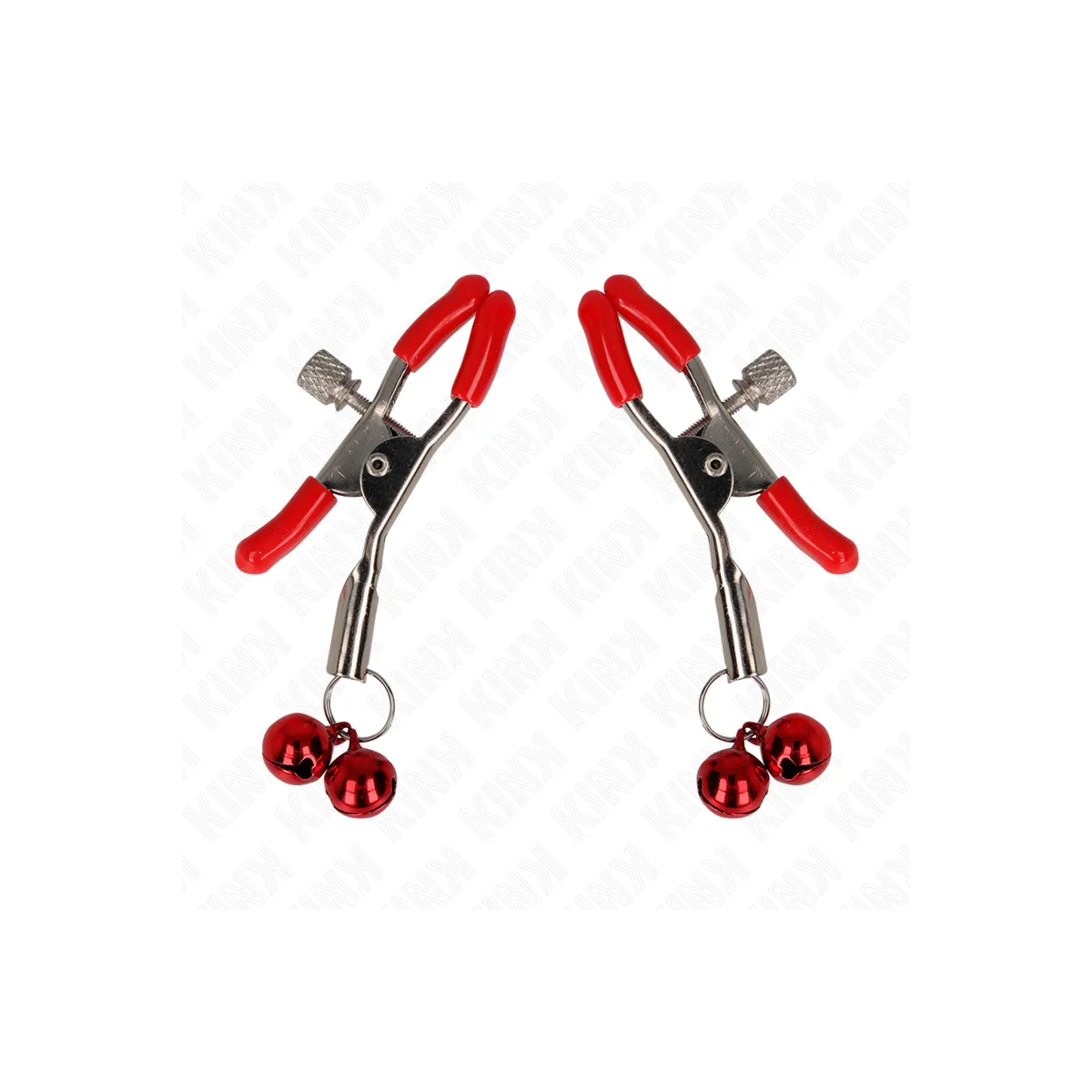 Rote Doppelglocke Nippelklemme Rot 6 cm von Kink Nipple Grip | Fesselliebe.de