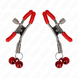 Rote Doppelglocke Nippelklemme Rot 6 cm von Kink Nipple Grip