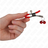 Rote Doppelglocke Nippelklemme Rot 6 cm von Kink Nipple Grip | Fesselliebe.de