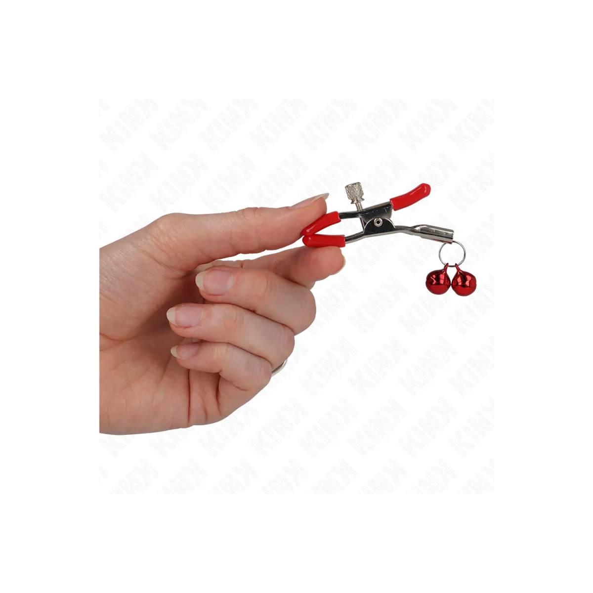 Rote Doppelglocke Nippelklemme Rot 6 cm von Kink Nipple Grip | Fesselliebe.de