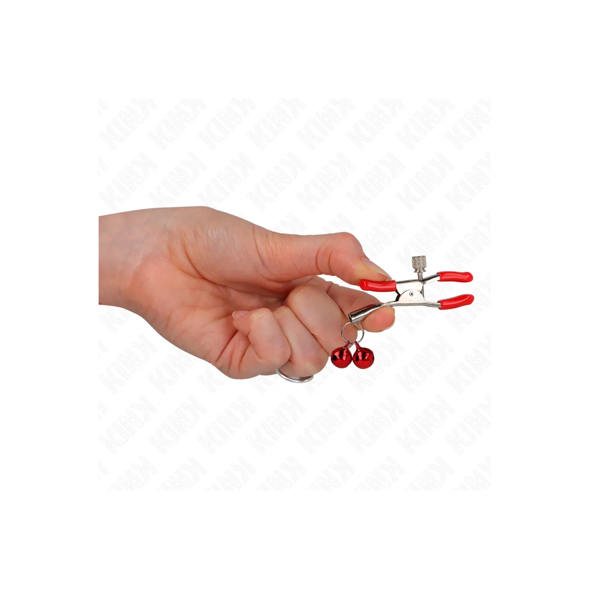 Rote Doppelglocke Nippelklemme Rot 6 cm von Kink Nipple Grip | Fesselliebe.de