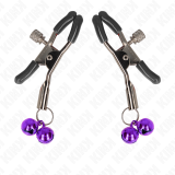 Doppelglocken-Nippelklammerei Lila 6 cm von Kink Nipple Grip | Fesselliebe.de