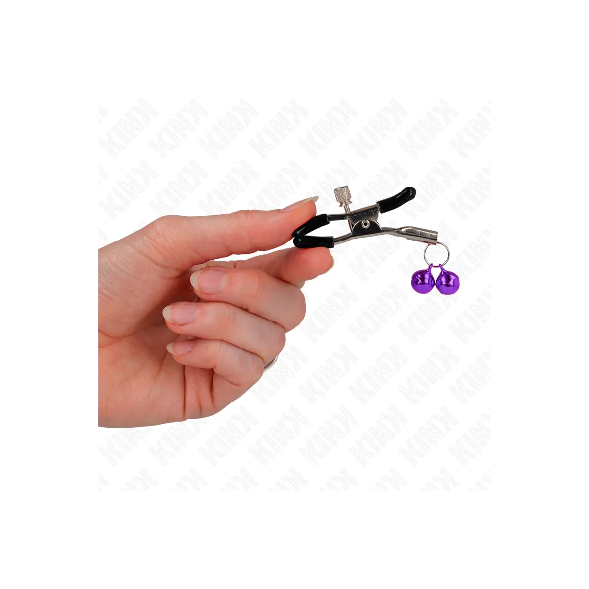 Doppelglocken-Nippelklammerei Lila 6 cm von Kink Nipple Grip | Fesselliebe.de