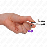 Doppelglocken-Nippelklammerei Lila 6 cm von Kink Nipple Grip | Fesselliebe.de