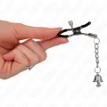 Silberne Nippelklemmen mit Glockenanhänger 6 cm von Kink Nipple Grip