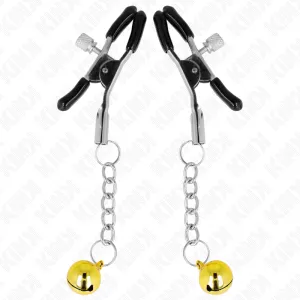 Goldene Jingle Bell anhänger-Nippelklammern 6 cm von Kink Nipple Grip