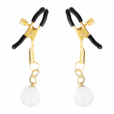 Glasperlen-Nippelklammern Gold 6 cm von Kink Nipple Grip | Fesselliebe.de