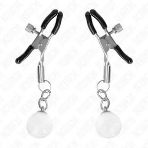 Glasperlen-Nippelklammern Silber 6 cm von Kink Nipple Grip