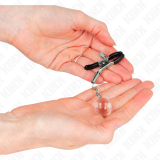 Glasperlen-Nippelklammern Silber 6 cm von Kink Nipple Grip | Fesselliebe.de