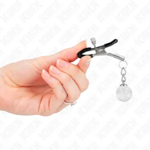 Glasperlen-Nippelklammern Silber 6 cm von Kink Nipple Grip
