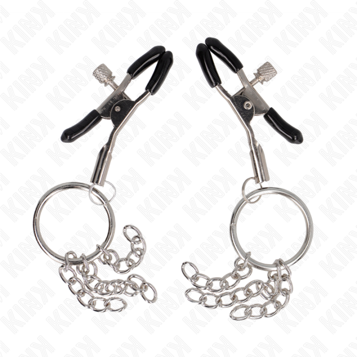 O-Ring Nippelklemme und Kleine Kette Silber 6 cm von Kink Nipple Grip | Fesselliebe.de