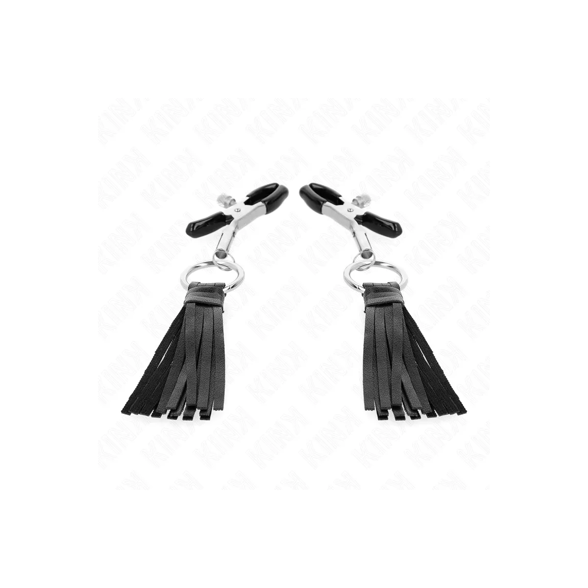 Kunstleder Quasten Nippelklemmen 6 cm von Kink Nipple Grip | Fesselliebe.de