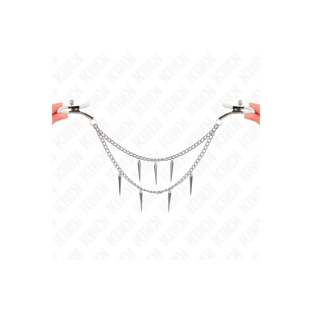 Nippelklemmen mit Spikes Ketten 30 cm von Kink Nipple Grip | Fesselliebe.de