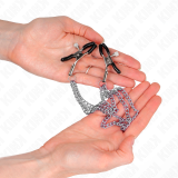 Nippelklemmen mit 3 Ketten Silber 20/23/28 cm von Kink Nipple Grip | Fesselliebe.de