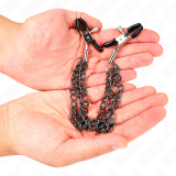 Nippelklemmen mit 3 Ketten Schwarz 20/23/28 cm von Kink Nipple Grip | Fesselliebe.de