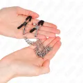 Nippelklemmen mit 2 Dicken Ketten Silber 20/23 cm von Kink Nipple Grip