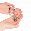Nippelklemmen mit 2 Dünnen Ketten Silber 20/23 cm von Kink Nipple Grip