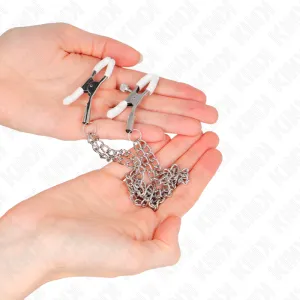 Nippelklemmen mit 2 Dünnen Ketten Silber 20/23 cm von Kink Nipple Grip