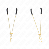 Dünne Nippelklemmen Gold 7 cm von Kink Nipple Grip | Fesselliebe.de