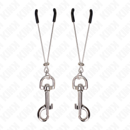 Dünne Haken-Nippelklammere Silber 7 cm von Kink Nipple Grip | Fesselliebe.de