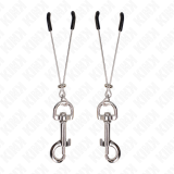 Dünne Haken-Nippelklammere Silber 7 cm von Kink Nipple Grip | Fesselliebe.de