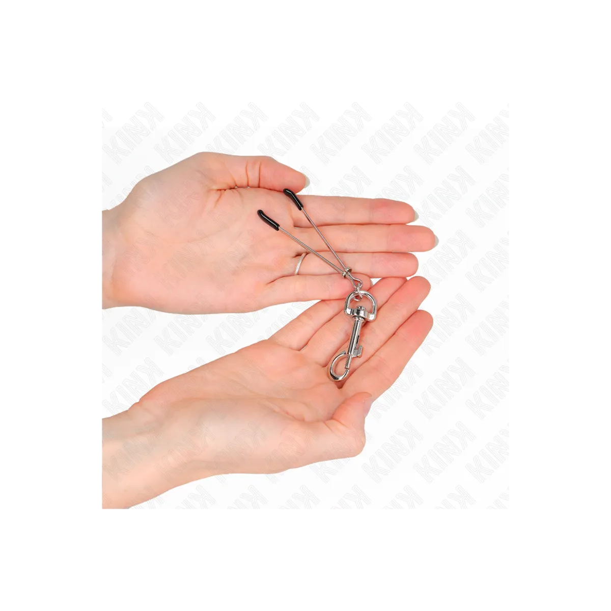 Dünne Haken-Nippelklammere Silber 7 cm von Kink Nipple Grip | Fesselliebe.de
