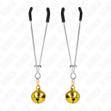 Dünne Glocken-Nippelklammern Gold 7 cm von Kink Nipple Grip | Fesselliebe.de