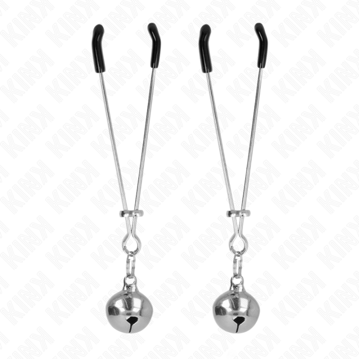 Dünne Glocken-Nippelklammern Silber 7 cm von Kink Nipple Grip | Fesselliebe.de