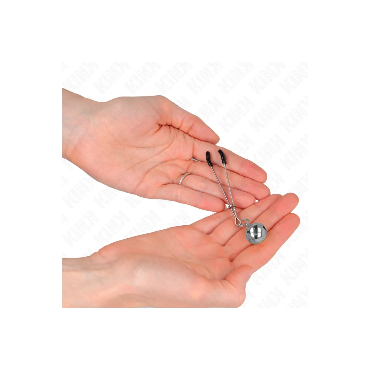 Dünne Glocken-Nippelklammern Silber 7 cm von Kink Nipple Grip | Fesselliebe.de