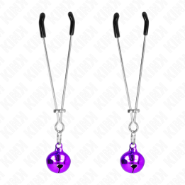 Dünne Glocken-Nippelklammern Lila 7 cm von Kink Nipple Grip | Fesselliebe.de