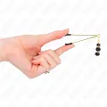 Goldene Dünne Nippelklemmen mit 3 Schwarzen Glasperlen 7 cm von Kink Nipple Grip