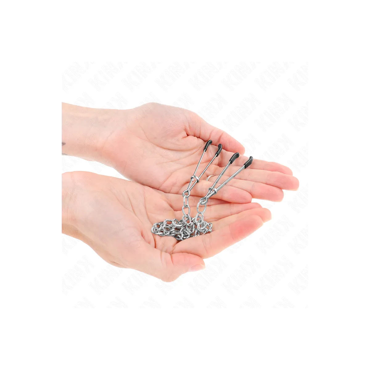 Dünne Nippelklemmen mit Dicker Kette 30 cm von Kink Nipple Grip | Fesselliebe.de