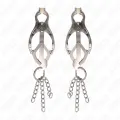 Japanische Kleeblatt-Nippelklammern mit Kleinen Ketten Silber von Kink Nipple Grip