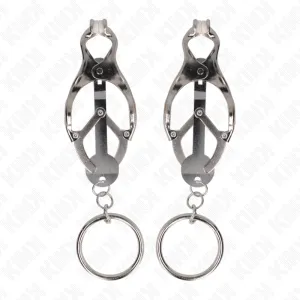 O-Ring Japanische Kleeblatt-Nippelklammern Silber von Kink Nipple Grip