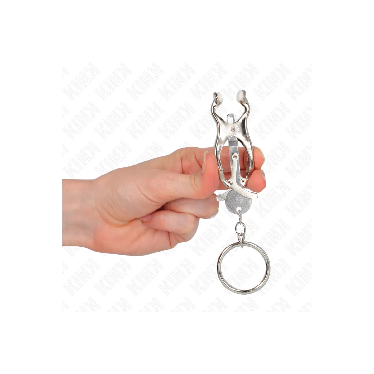 O-Ring Japanische Kleeblatt-Nippelklammern Silber von Kink Nipple Grip | Fesselliebe.de