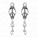 Japanische Kleeblatt-Nippelklammern mit Haken Silber von Kink Nipple Grip